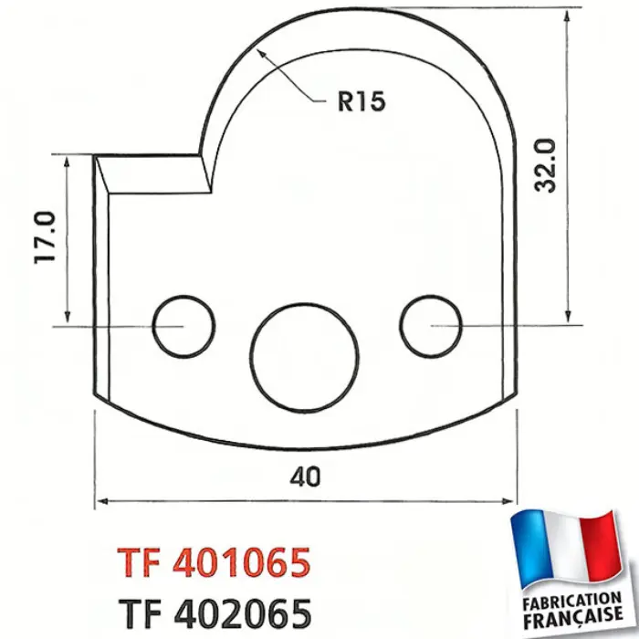Fer de toupie profil/contre-profil 40×4 mm