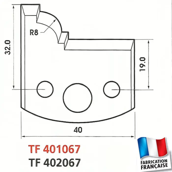 Contre-fers profilés HT 40 mm ép. 4 mm (jeu de 2)