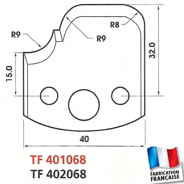 Fer de toupie profil/contre-profil Ht 40 mm