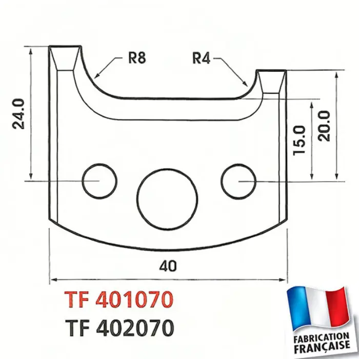 Contre-fers profilés HT 40 mm ép. 4 mm (jeu de 2)