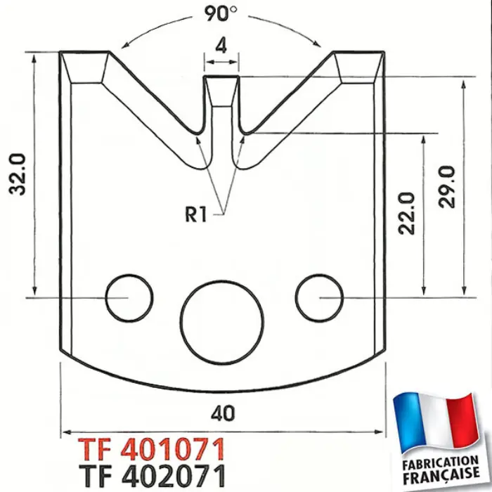 Contre-fers profilés HT 40 mm ép. 4 mm (jeu de 2)