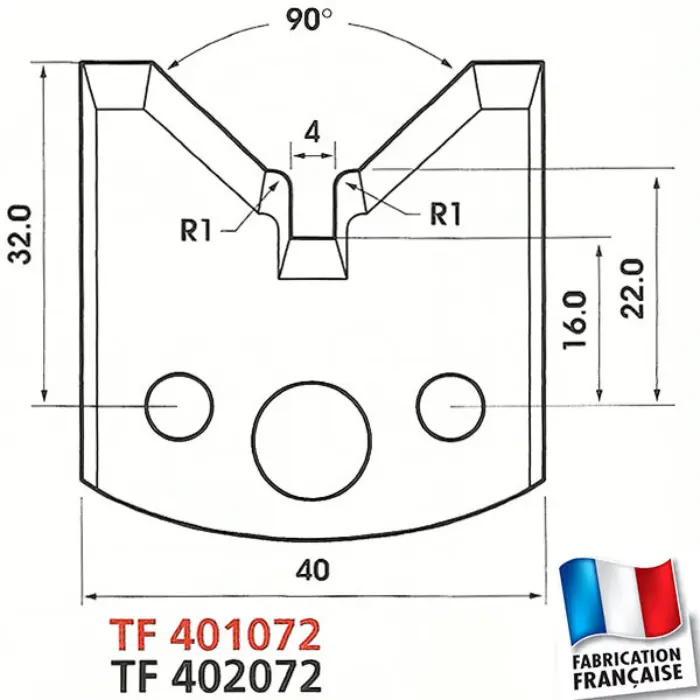 Contre-fers profilés HT 40 mm ép. 4 mm (jeu de 2)