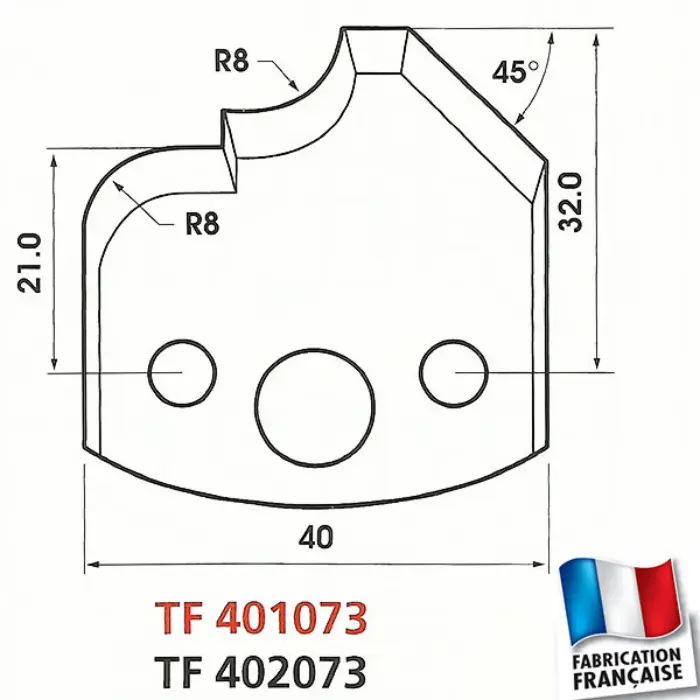 Contre-fers profilés HT 40 mm ép. 4 mm (jeu de 2)