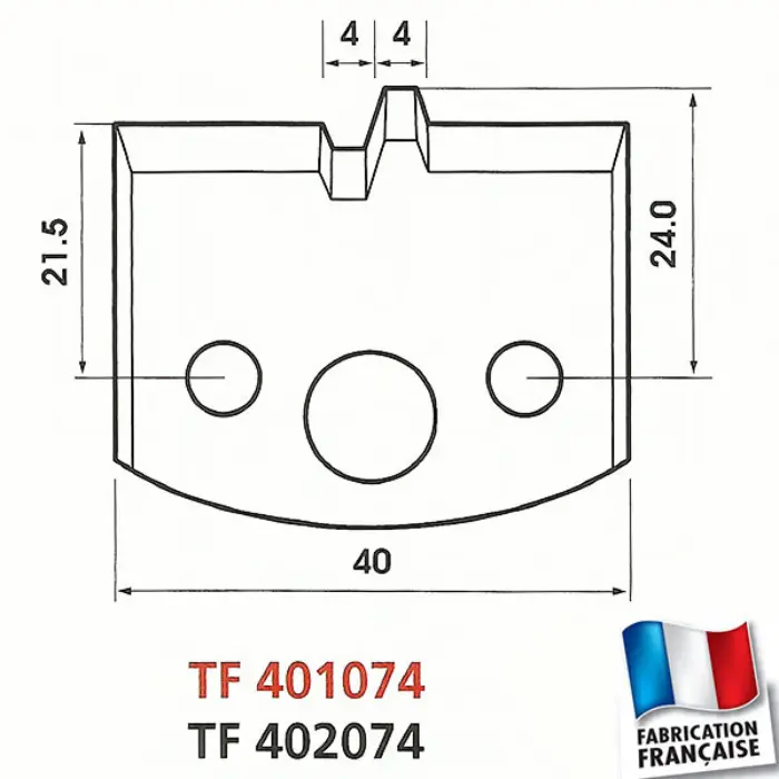 Contre-fers profilés HT 40 mm ép. 4 mm (jeu de 2)
