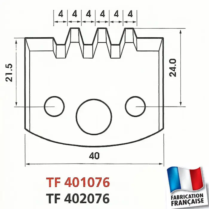 Fer de toupie profil/contre-profil Ht 40 mm