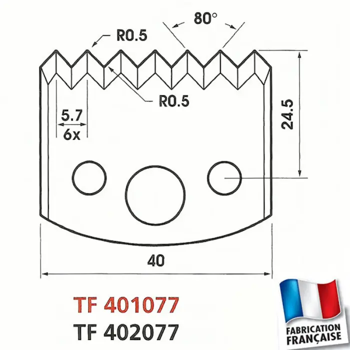 Contre-fers profilés HT 40 mm ép. 4 mm (jeu de 2)