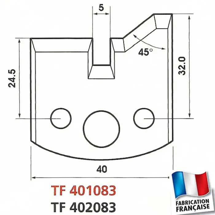 Contre-fers profilés HT 40 mm ép. 4 mm (jeu de 2)