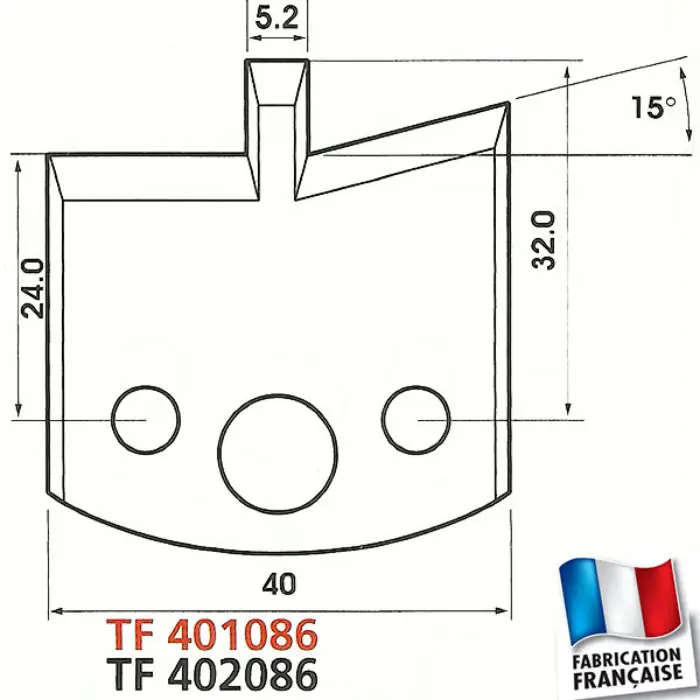 Contre-fers profilés HT 40 mm ép. 4 mm (jeu de 2)