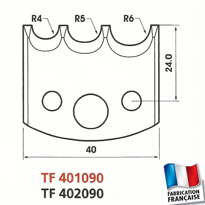Contre-fers profilés HT 40 mm ép. 4 mm (jeu de 2)