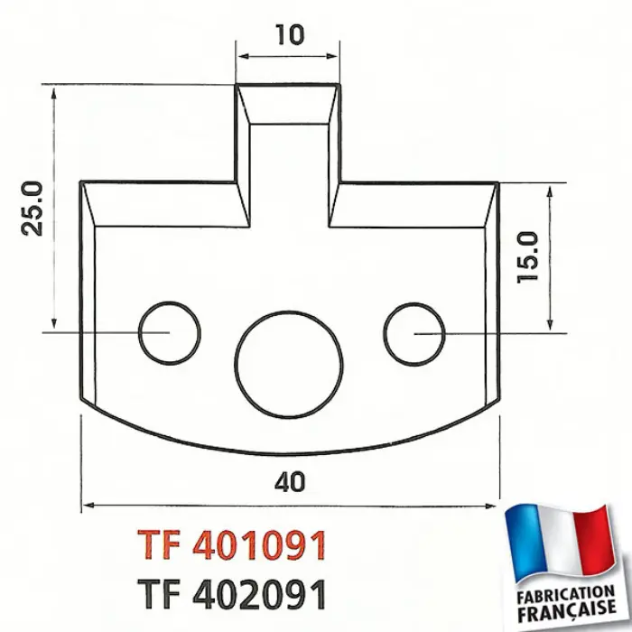 Contre-fers profilés HT 40 mm ép. 4 mm (jeu de 2)
