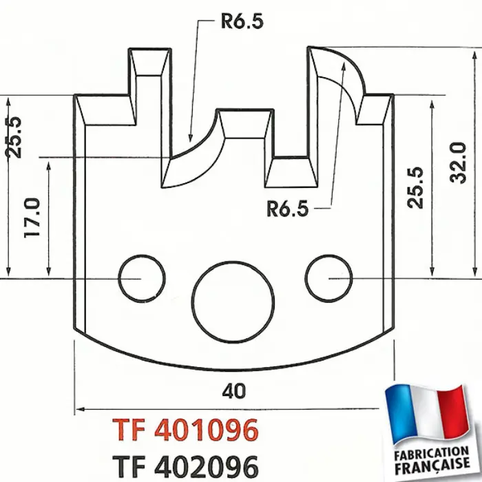 Contre-fers profilés HT 40 mm ép. 4 mm (jeu de 2)