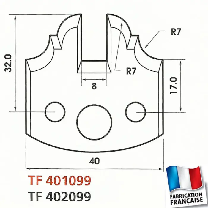 Contre-fers profilés HT 40 mm ép. 4 mm (jeu de 2)