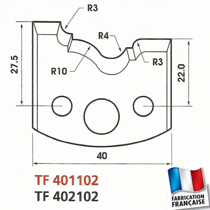 Contre-fers profilés HT 40 mm ép. 4 mm (jeu de 2)