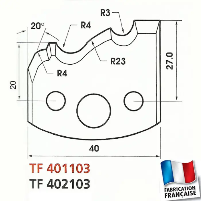 Contre-fers profilés HT 40 mm ép. 4 mm (jeu de 2)