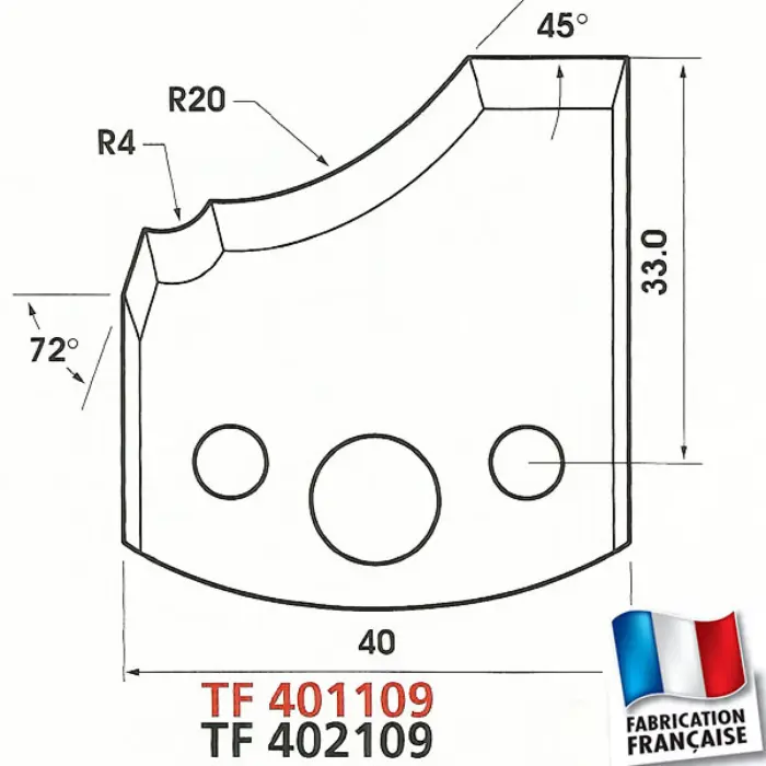 Contre-fers profilés HT 40 mm ép. 4 mm (jeu de 2)