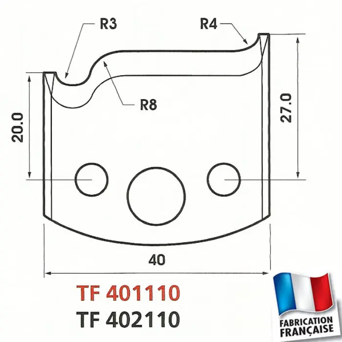 Contre-fers profilés HT 40 mm ép. 4 mm (jeu de 2)