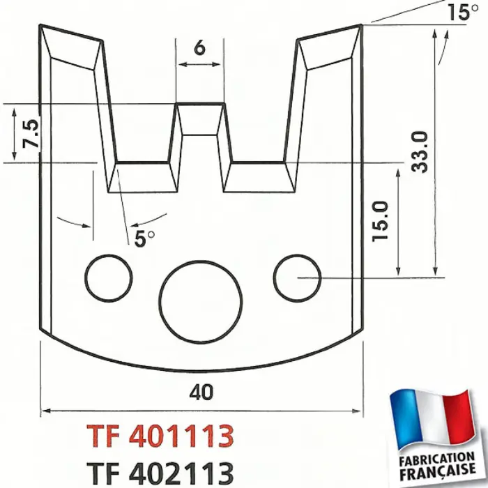Contre-fers profilés HT 40 mm ép. 4 mm (jeu de 2)