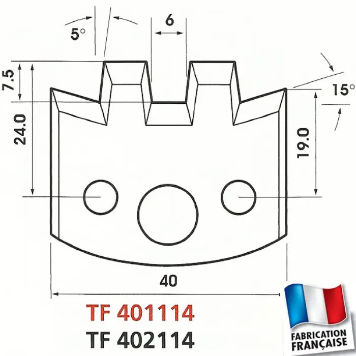 Contre-fers profilés HT 40 mm ép. 4 mm (jeu de 2)