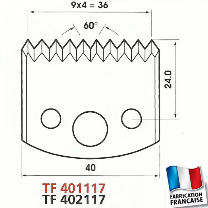 Contre-fers profilés HT 40 mm ép. 4 mm (jeu de 2)