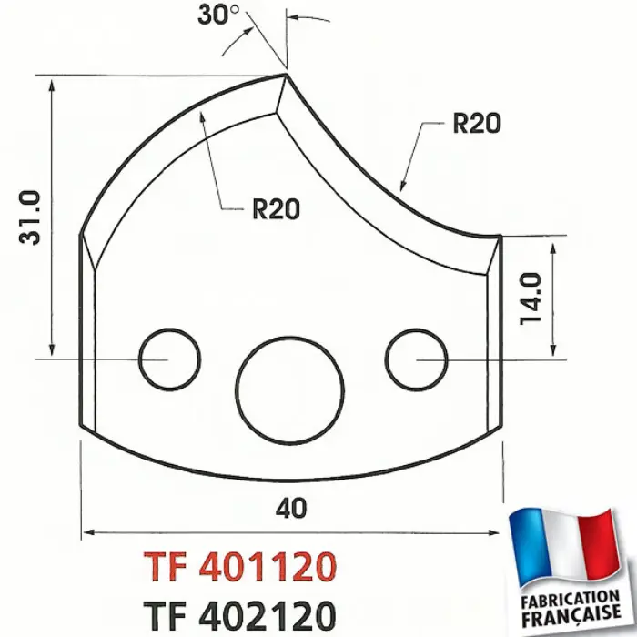 Contre-fers profilés HT 40 mm ép. 4 mm (jeu de 2)