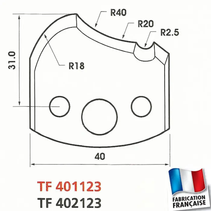 Contre-fers profilés HT 40 mm ép. 4 mm (jeu de 2)