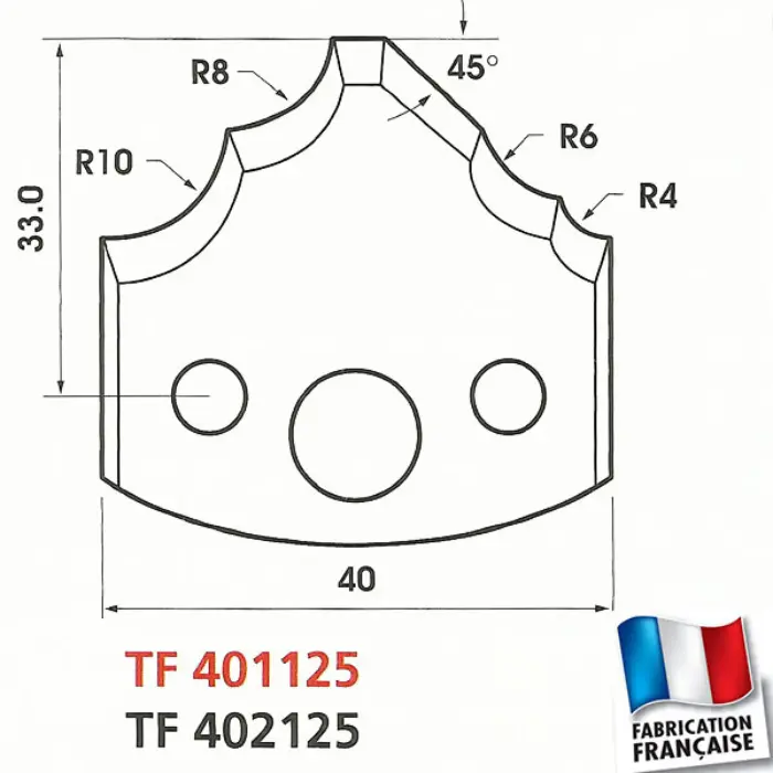 Contre-fers profilés HT 40 mm ép. 4 mm (jeu de 2)