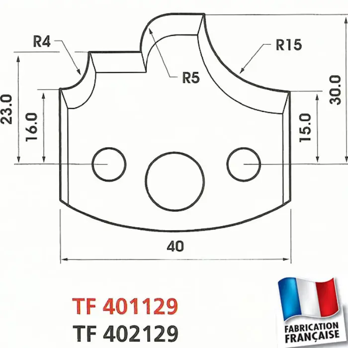 Contre-fers profilés HT 40 mm ép. 4 mm (jeu de 2)