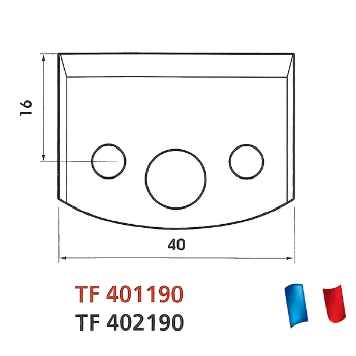 Jeu de 2 contre-fers profilés HT 40 mm ép. 4 mm