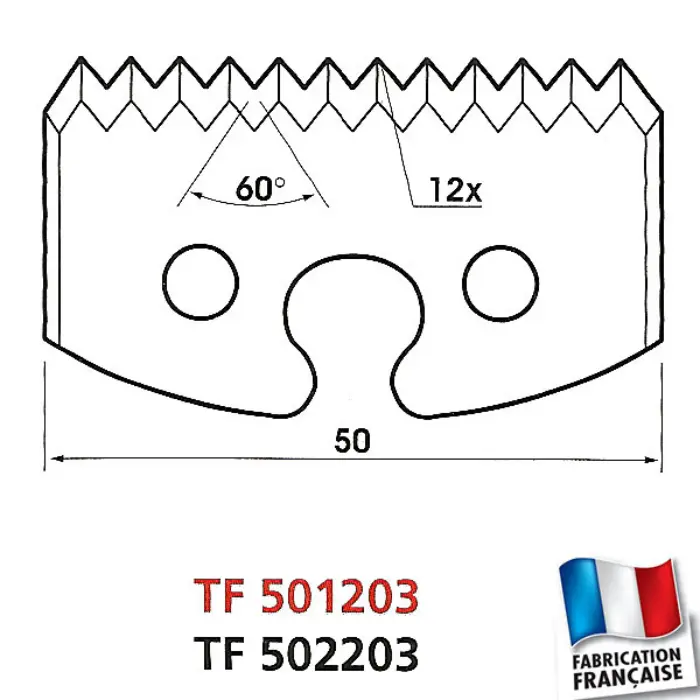 Fers profilés enture dents de scie 4 mm H 50 mm