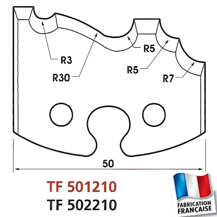 Fers de toupie profilés HT 50 mm n°210 Moulure Louis XV