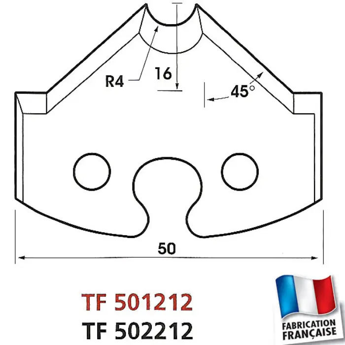 Jeu de 2 fers profilés HT 50 mm