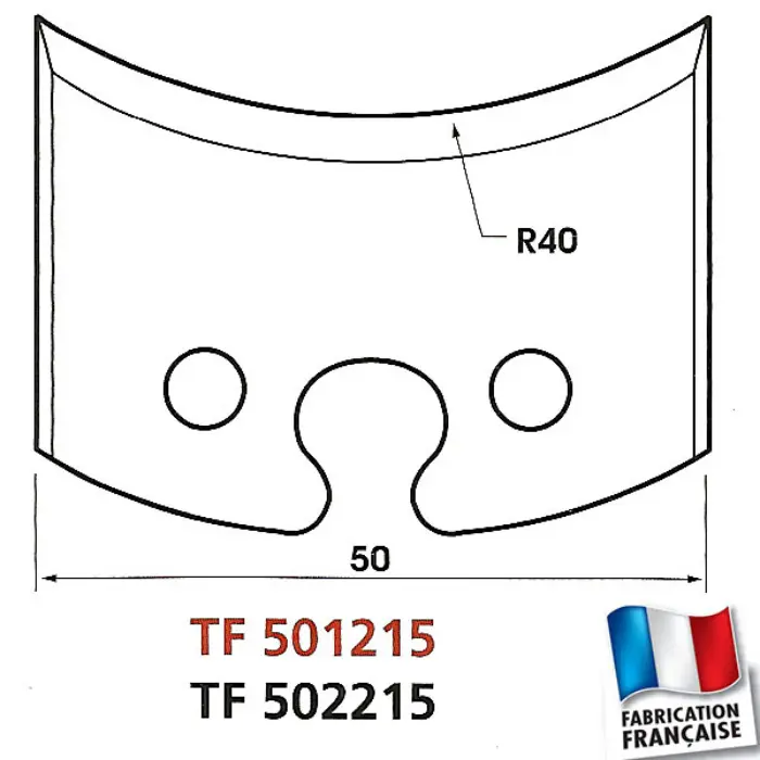 Jeu de 2 fers profilés HT 50 mm