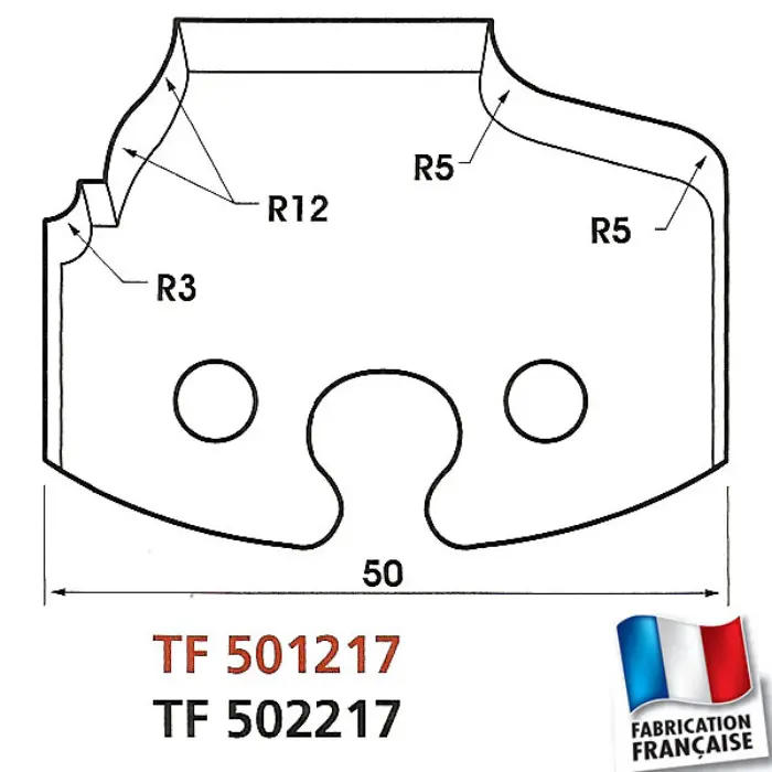 Fers de toupie profilés HT 50 mm n°217 Doucine Rustique