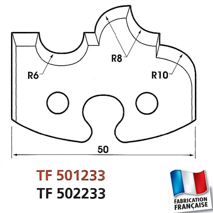 Fers profilés HT 50 mm n°233 multiprofil 3 (jeu de 2)