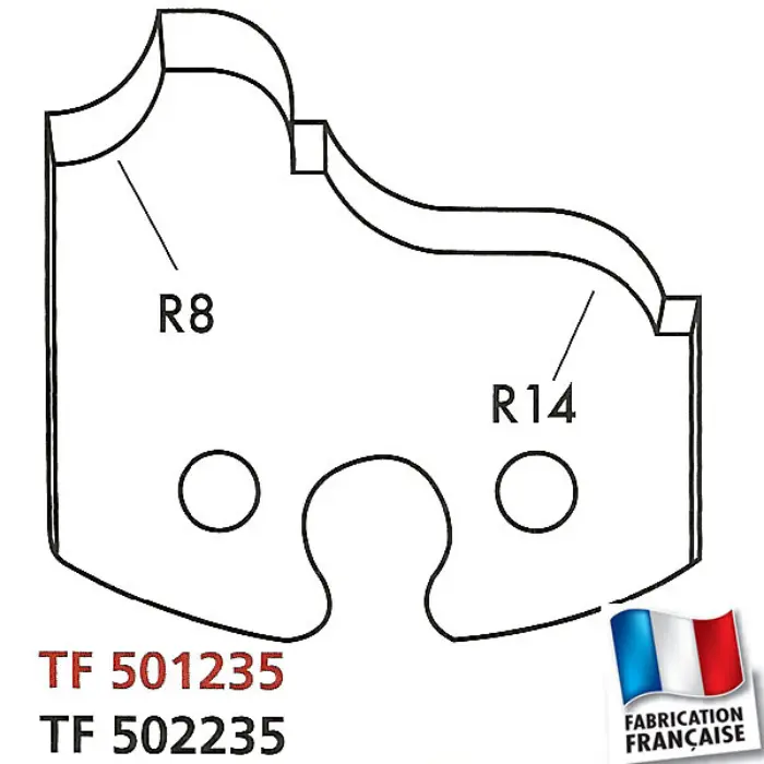 Fers profilés HT 50 mm n°235 doucine/quart de rond (jeu de 2)