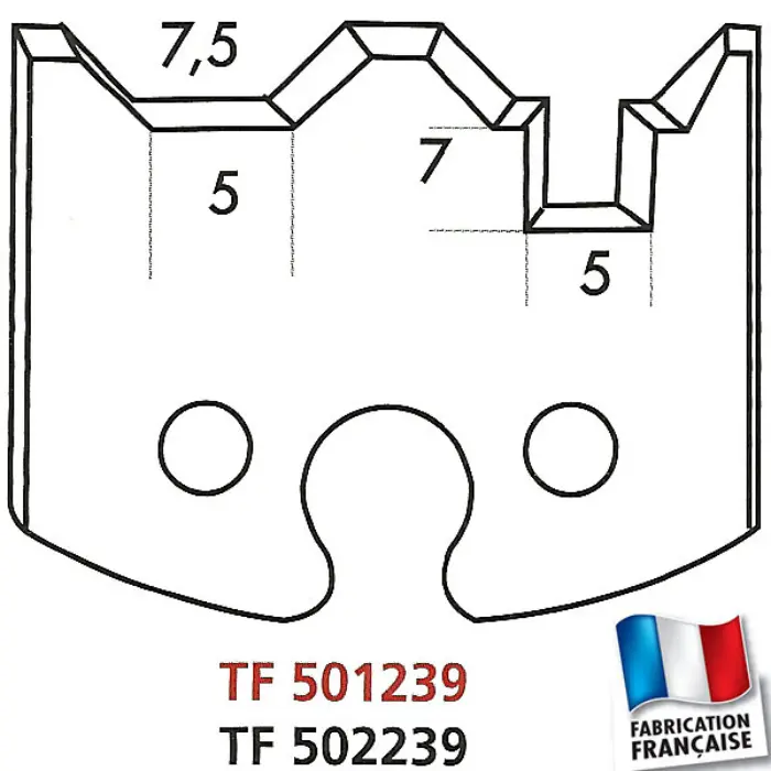 Jeu de 2 fers profilés HT 50 mm