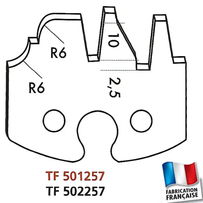 Fers profilés HT 50 mm n°257 profil contre-profil trapèze