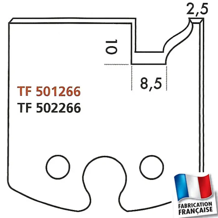 Fers de toupie profilés HT 50 mm n°266 doucine