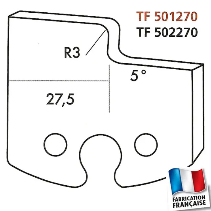 Fers de toupie profilés HT 50 mm n°270 rayon 3 mm