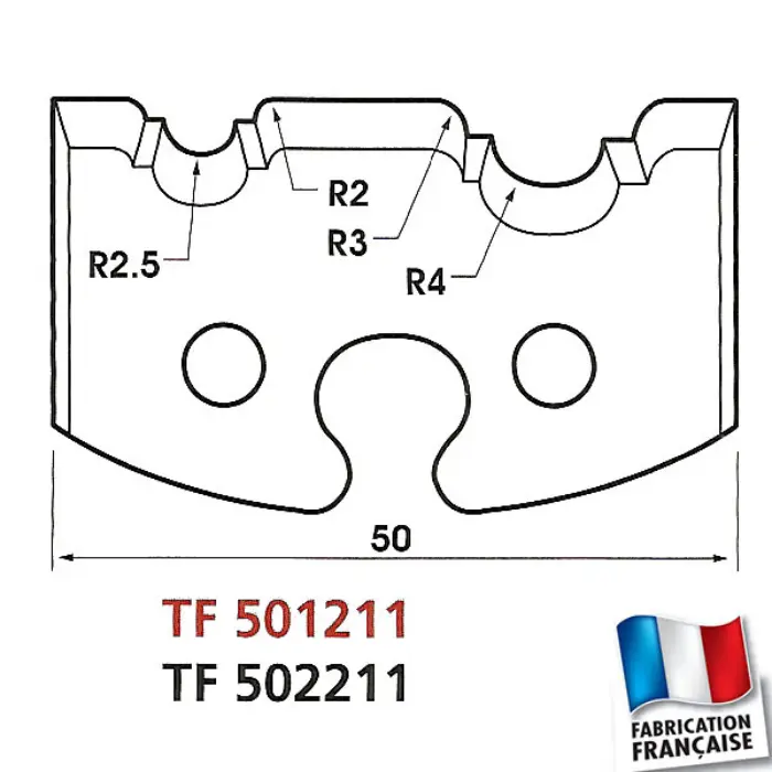 Contre-fers profilés Moulure double astragale HT 50 mm n°211
