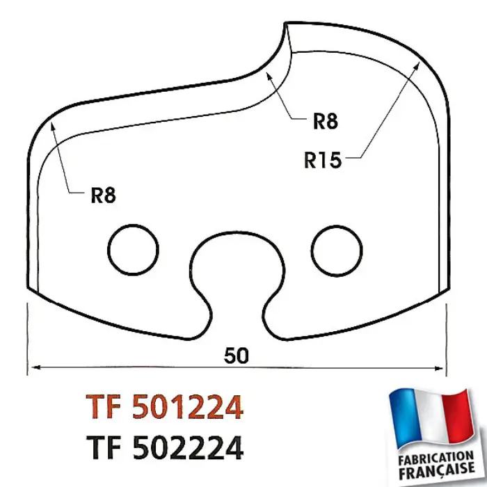 Contre-fers profilés Quart de rond et doucine HT 50 mm