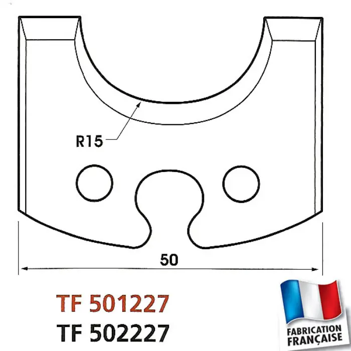 Contre-fers de toupie profil Mouton R15 HT50