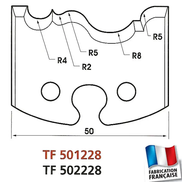 Contre-fers de toupie profil Moulure renaissance HT50