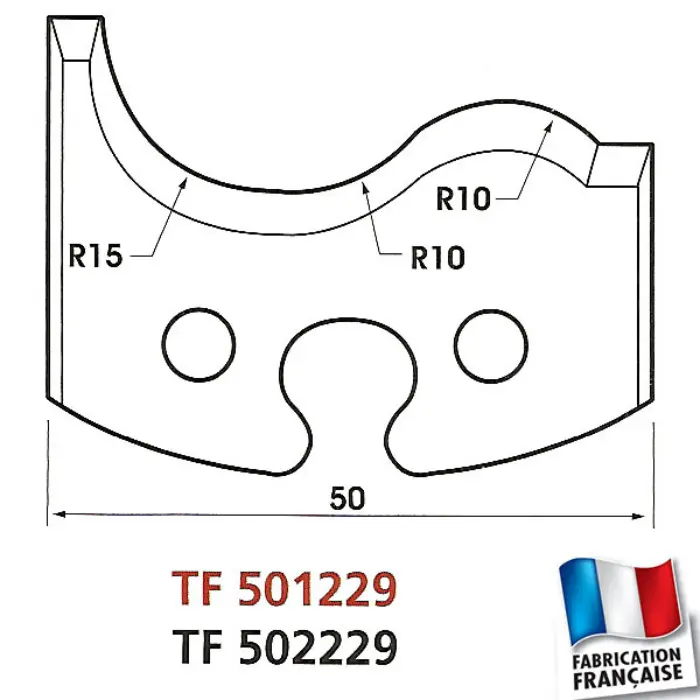 Contre-fers de toupie profil Main courante HT50