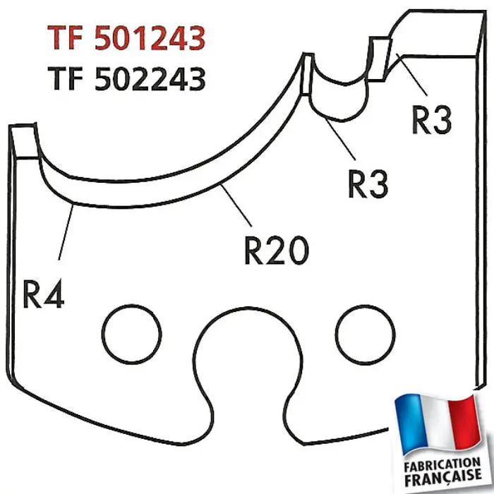 Contre-fers profilés HT 50 mm, moulure régence grand cadre N°243