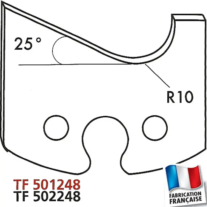 Contre-fers de toupie profil nez de marche HT 50 mm