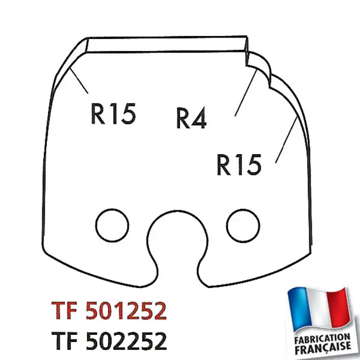 Contre-fers de toupie double plate-bande HT 50 mm