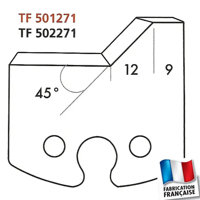 Contre-fers toupie Chanfrein 45° HT 50 mm