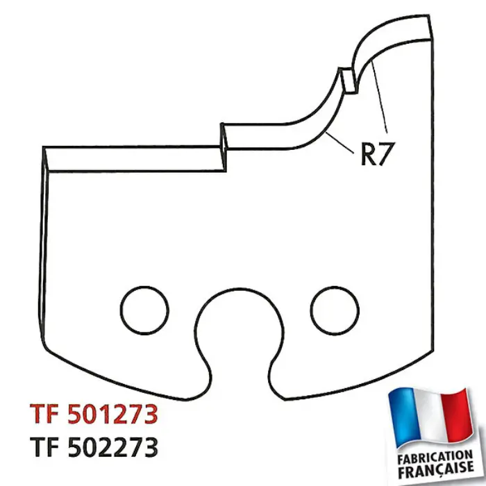 Contre-fers toupie Congé et quart de rond R7 mm HT 50 mm