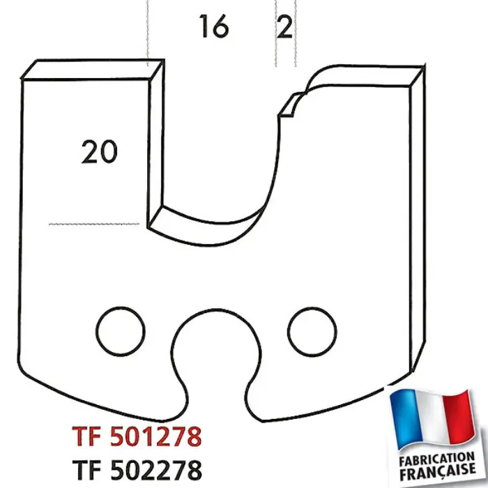Contre-fers toupie Bec de corbin HT 50 mm